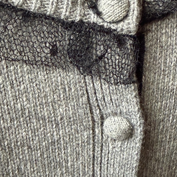 RED Valentino Embellished Bird Gray Cardigan Sweater - Picture 5 of 6